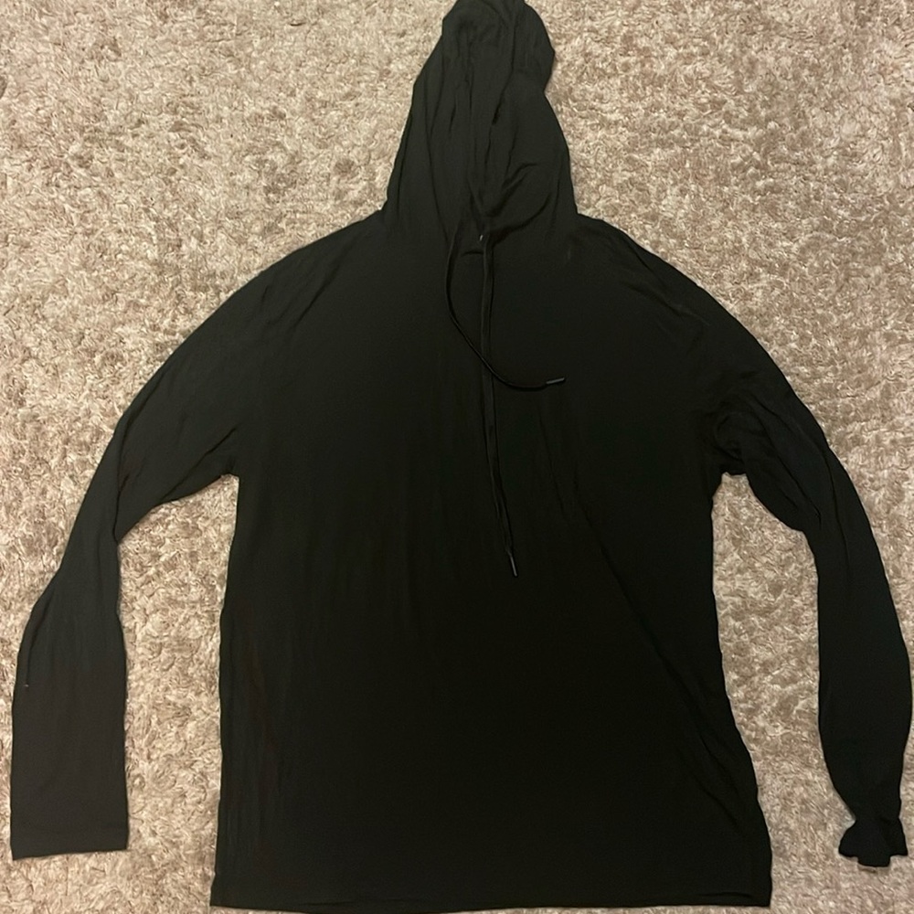 Men’s somewhere sunny sustainable hooded long sleeve shirt